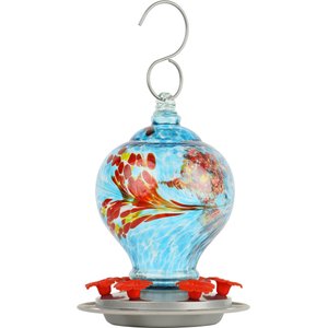 Natures Way Bird Products Artisan Gravity Hummingbird Feeder, 28-oz, Blue & Red