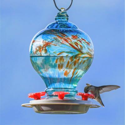 Show full view: Natures Way Bird Products Artisan Gravity Hummingbird Feeder, 28-oz, Blue & Red slide 2 of 8