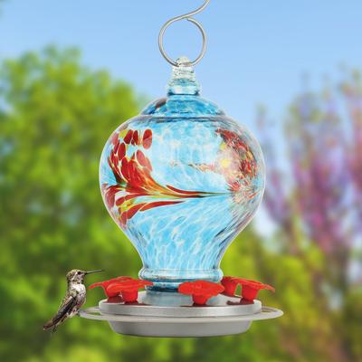 Show full view: Natures Way Bird Products Artisan Gravity Hummingbird Feeder, 28-oz, Blue & Red slide 3 of 8