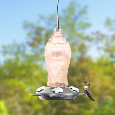 Show full view: Natures Way Bird Products Artisan Gravity Hummingbird Feeder, Pink, 16-oz slide 2 of 8