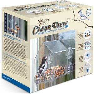 Natures Way Bird Products Clear View Window Bird Feeder, Clear, 2-cup