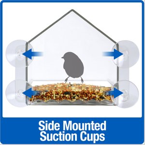 Natures Way Bird Products Clear View Window Bird Feeder, Clear, 2-cup
