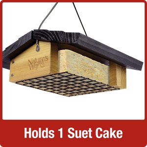 Natures Way Bird Products Suet Upside-Down Bird Feeder, Cedar