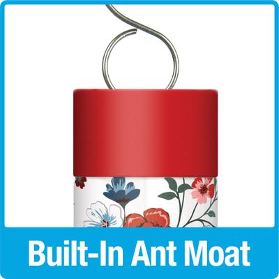 Show full view: Natures Way Bird Products Vintage Blossom Decorative Glass Hummingbird Feeder, Red, 20-oz slide 4 of 9