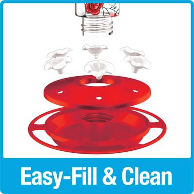 Show full view: Natures Way Bird Products Vintage Blossom Decorative Glass Hummingbird Feeder, Red, 20-oz slide 5 of 9