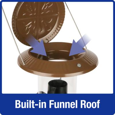 Show full view: Natures Way Bird Products Wide Deluxe Funnel Flip Top Bird Feeder, Brown, 2.8-qt slide 4 of 9