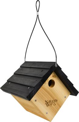 Show full view: Natures Way Bird Products Wren Traditional Hanging Bird House, Cedar  slide 1 of 10
