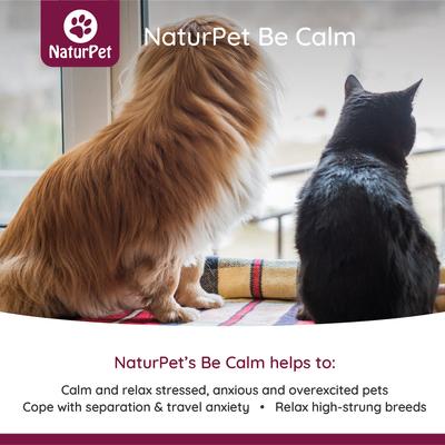 Show full view: NaturPet Be Calm Stress, Anxiety & Behavioral Relief Supplement for Cats & Dogs, 100-ml bottle slide 4 of 7