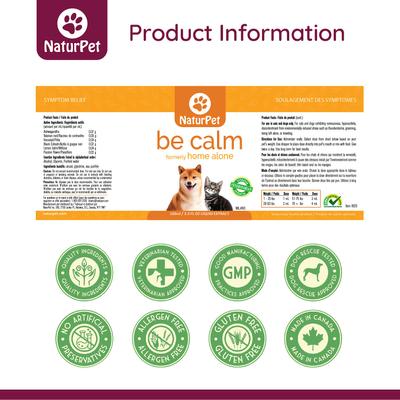 Show full view: NaturPet Be Calm Stress, Anxiety & Behavioral Relief Supplement for Cats & Dogs, 100-ml bottle slide 5 of 7
