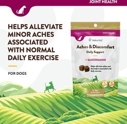 NaturVet Aches & Discomfort Plus Glucosamine Soft Chews Joint Supplement for Dogs, 30 count slide 2 of 8