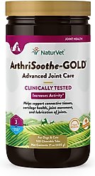 NaturVet Advanced Care ArthriSoothe-GOLD Chewable Tablets Joint Supplement for Cats & Dogs, 120 count