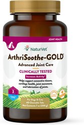 NaturVet Advanced Care ArthriSoothe-GOLD Chewable Tablets Joint Supplement for Cats & Dogs, 40 count