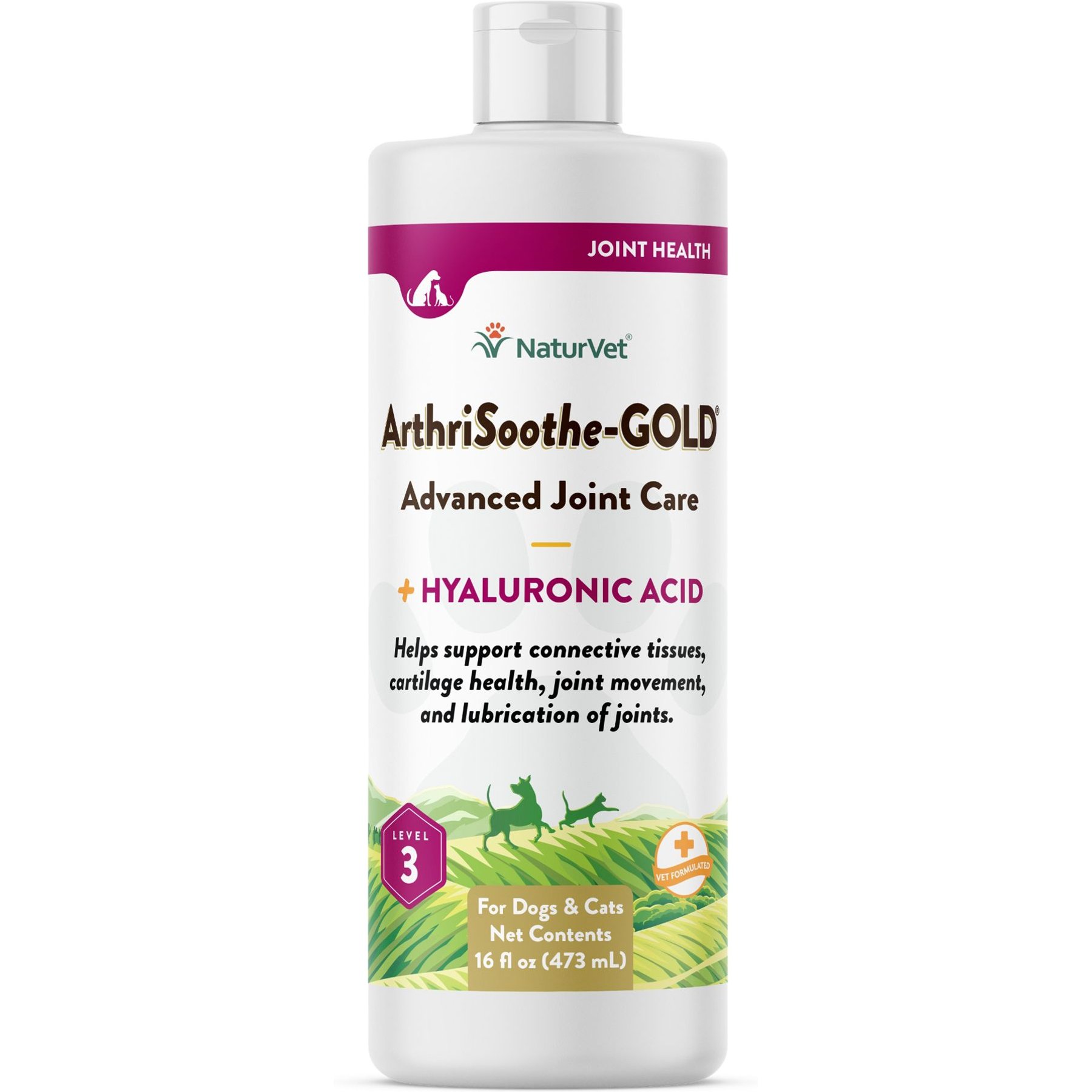 NaturVet ArthriSoothe GOLD Hip & Joint Dog & Cat Supplement, 16-oz