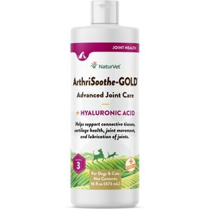 NaturVet Advanced Care ArthriSoothe-GOLD Liquid Joint Supplement for Cats & Dogs, 16-fl oz bottle
