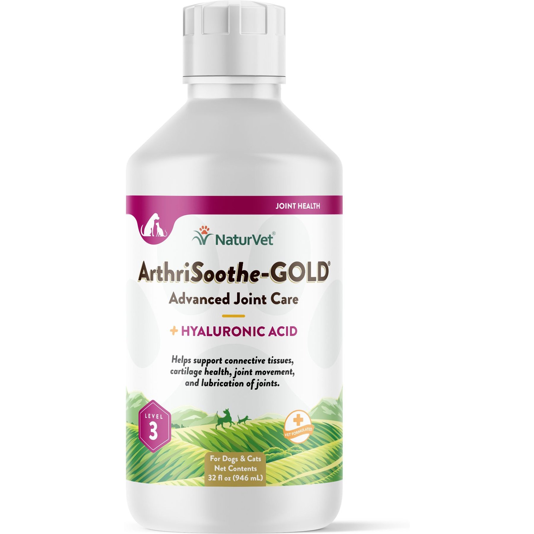 NaturVet ArthriSoothe GOLD Stage 3 Dog & Cat Supplement, 32-oz