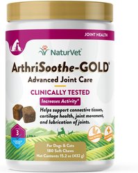 NaturVet Advanced Care ArthriSoothe-GOLD Soft Chews Joint Supplement for Cats & Dogs, 180 count