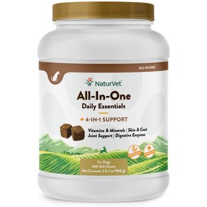 NaturVet All-in-One Soft Chews Multivitamin for Dogs, 240 count