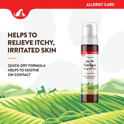 Show full view: NaturVet Aller-911 Allergy Aid Hot Spot Plus Aloe Vera Dog & Cat Foam, 8-fl oz bottle slide 4 of 10