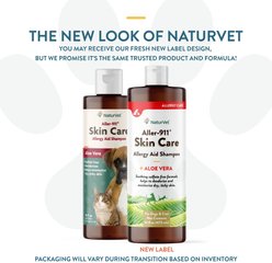 NaturVet Aller-911 Allergy Aid Skin Care Plus Aloe Vera Dog & Cat Shampoo, 16-fl oz bottle slide 2 of 7