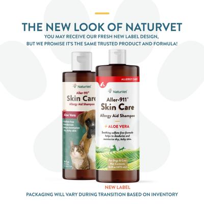 Show full view: NaturVet Aller-911 Allergy Aid Skin Care Plus Aloe Vera Dog & Cat Shampoo, 16-fl oz bottle slide 2 of 8