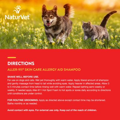 Show full view: NaturVet Aller-911 Allergy Aid Skin Care Plus Aloe Vera Dog & Cat Shampoo, 16-fl oz bottle slide 6 of 8
