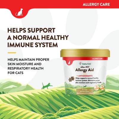 Show full view: NaturVet Aller-911 Plus Antioxidants Soft Chews Allergy Supplement for Cats, 60 count slide 4 of 12
