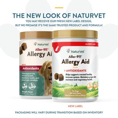 Show full view: NaturVet Aller-911 Allergy Aid Bacon & Chicken Flavored Soft Chew Supplement for Dogs, 180 count slide 3 of 12