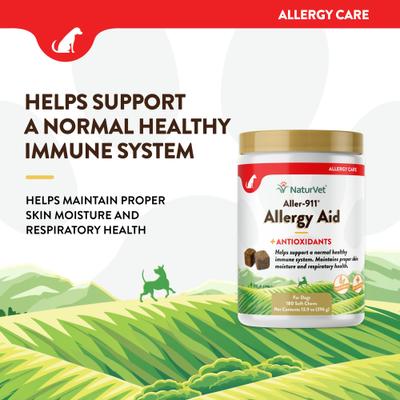 Show full view: NaturVet Aller-911 Allergy Aid Bacon & Chicken Flavored Soft Chew Supplement for Dogs, 180 count slide 4 of 12
