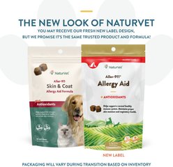 NaturVet Aller-911 Allergy Aid Bacon & Chicken Flavored Soft Chew Supplement for Dogs, 90 count slide 2 of 9