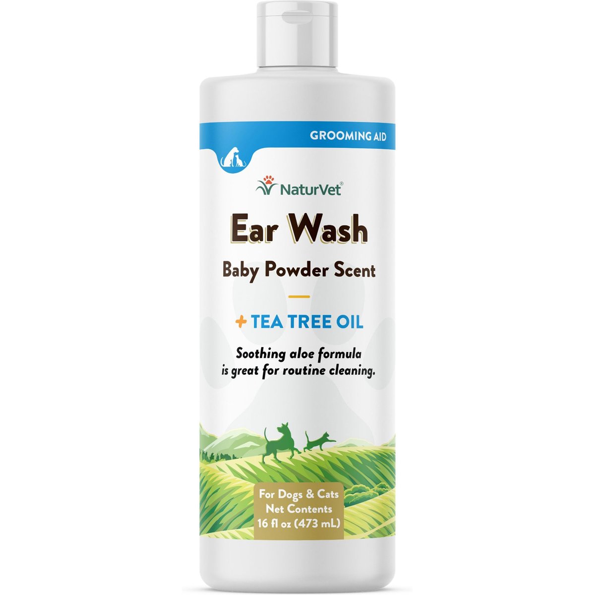 NaturVet Ear Wash Grooming Aid for Dogs & Cats, 16-fl oz bottle