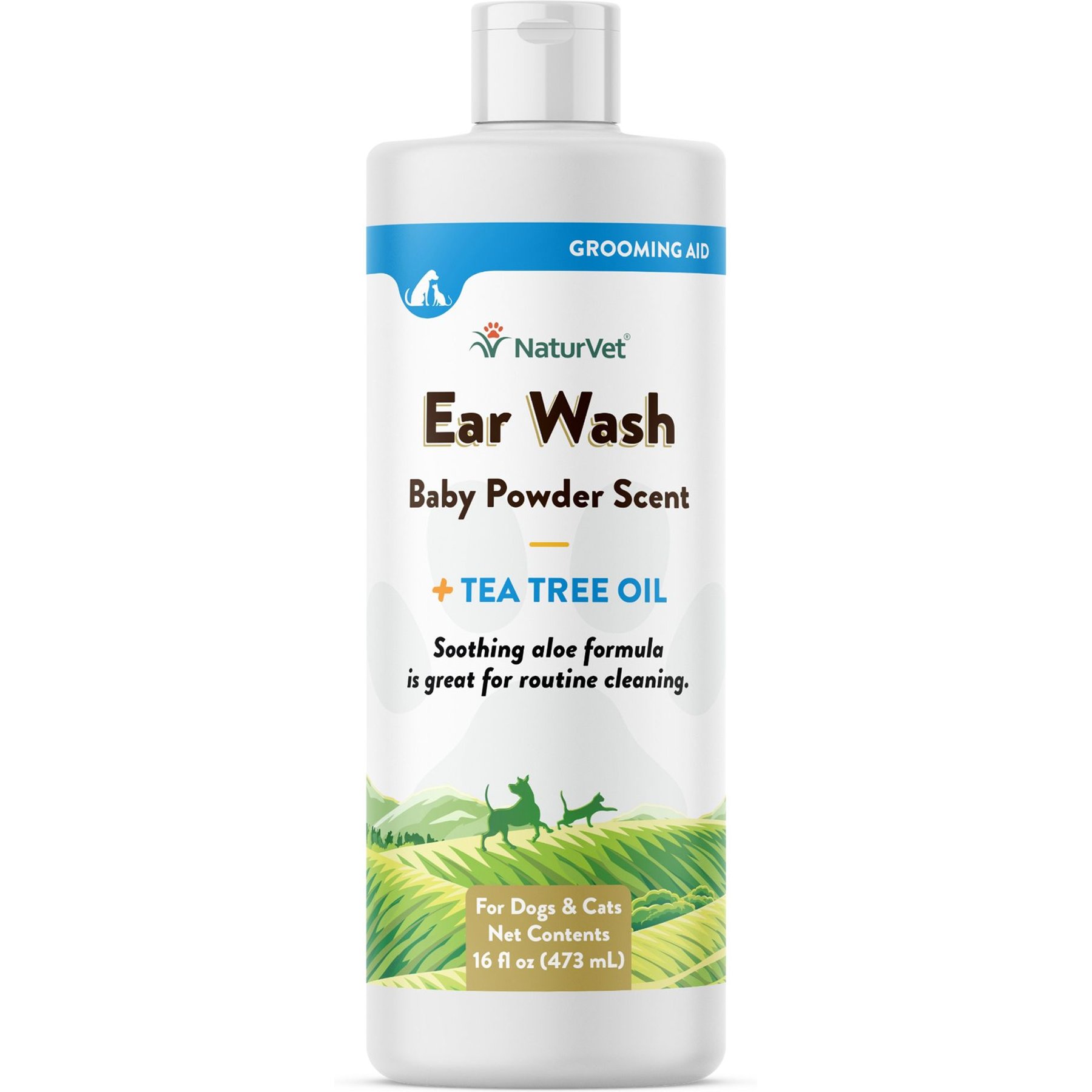 NaturVet Ear Wash Grooming Aid for Dogs & Cats, 16-fl oz bottle