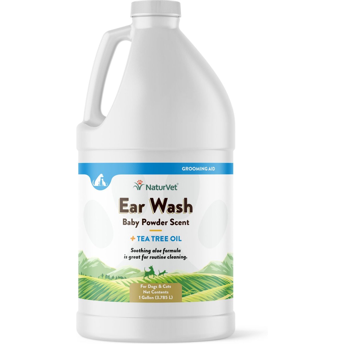 NaturVet Ear Wash Grooming Aid for Dogs & Cats, 1-gal bottle