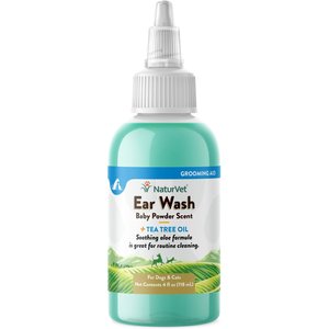 NaturVet Aloe & Baby Powder Scent Dog & Cat Ear Wash, 4-fl oz bottle
