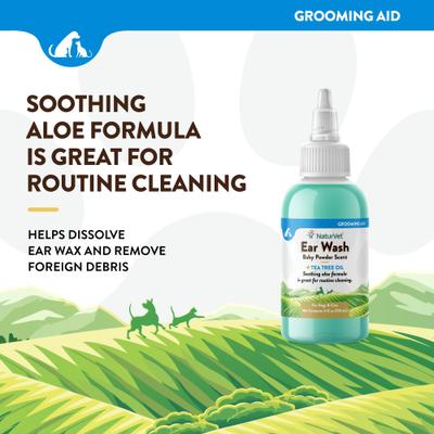 Show full view: NaturVet Aloe & Baby Powder Scent Dog & Cat Ear Wash, 4-fl oz bottle slide 3 of 10
