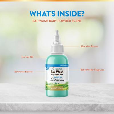 Show full view: NaturVet Aloe & Baby Powder Scent Dog & Cat Ear Wash, 4-fl oz bottle slide 5 of 10