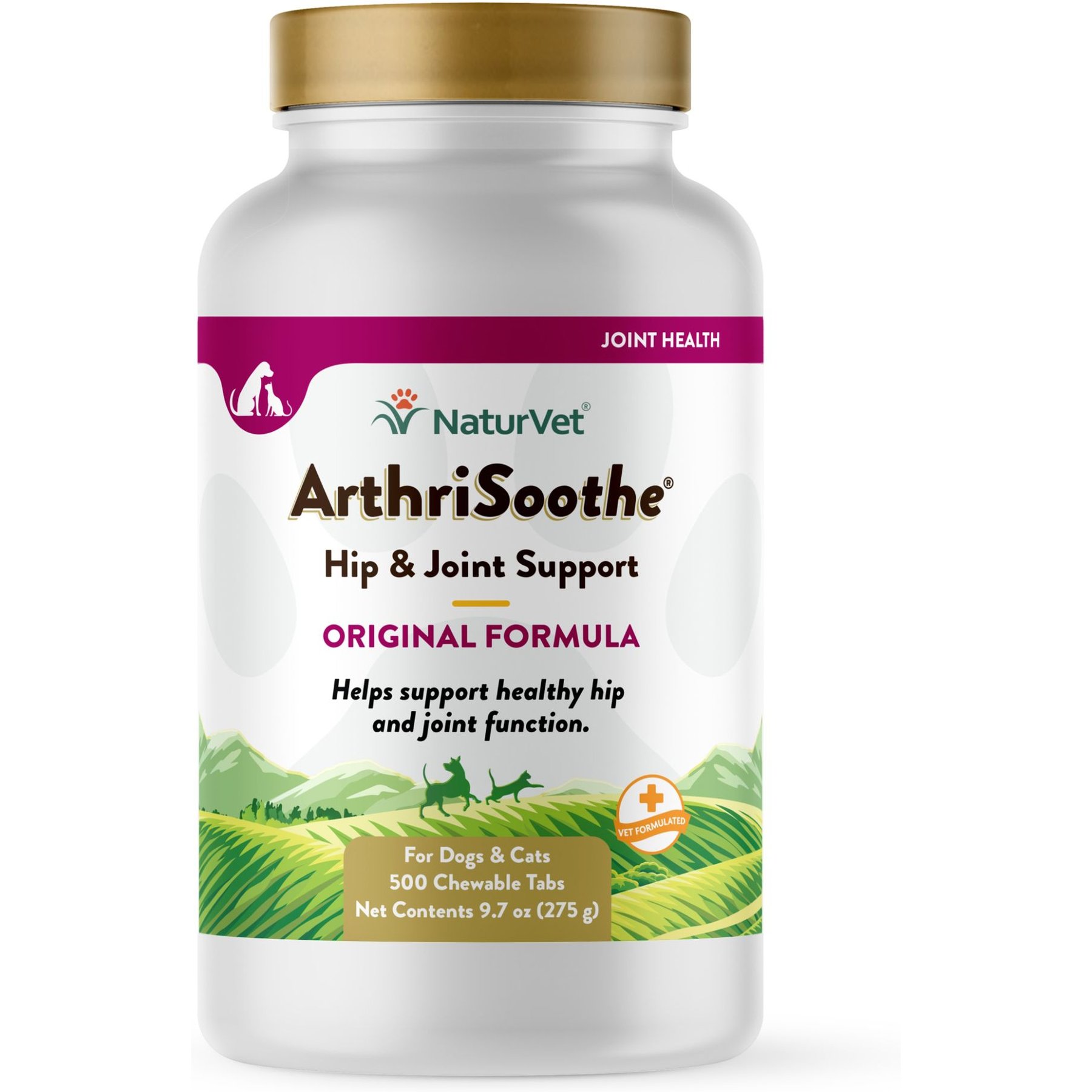NaturVet ArthiSoothe Chewable Tablets Joint Supplement for Dogs, 500 count