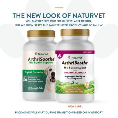 Show full view: NaturVet ArthiSoothe Chewable Tablets Joint Supplement for Dogs, 500 count slide 3 of 9