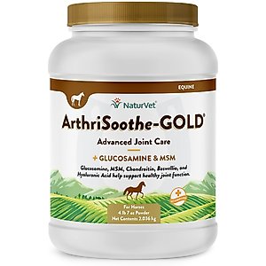 NaturVet ArthriSoothe-GOLD Advanced Joint Formula Powder Horse Supplement, 4-lb, 7-oz tub