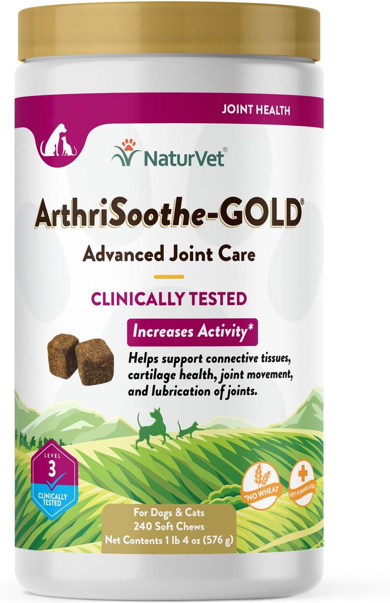 NaturVet ArthriSoothe-GOLD Level 3 MSM & Glucosamine Joint Supplement for Dogs & Cats, 240 count