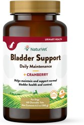 NaturVet Bladder Support Plus Cranberry Chewable Tablets Urinary Supplement for Dogs, 60 count