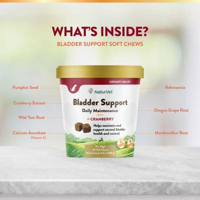 Show full view: NaturVet Bladder Support Plus Cranberry Soft Chews Urinary Supplement for Dogs, 60 count slide 6 of 10