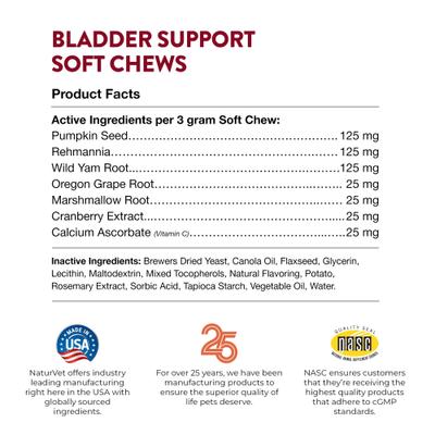 Show full view: NaturVet Bladder Support Plus Cranberry Soft Chews Urinary Supplement for Dogs, 60 count slide 9 of 10