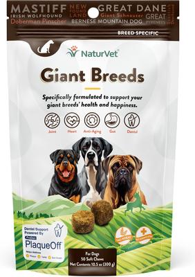 Show full view: NaturVet Breed Specific Giant Breeds Supplement for Dogs, 50 count slide 3 of 10