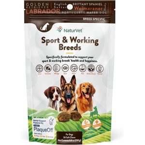 NaturVet Breed Specific Sport & Working Breeds Supplement for Dogs, 50 count