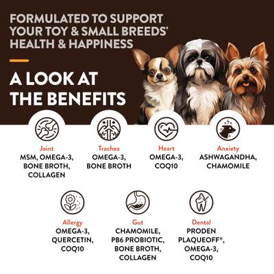 Show full view: NaturVet Breed Specific Toy & Small Breeds Supplement for Dogs, 60 count slide 4 of 10