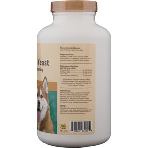 NaturVet Brewer's Dried Yeast with Garlic Chewable Tablets Skin & Coat Supplement for Cats & Dogs, 1,000 count
