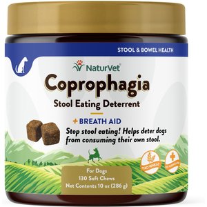 NaturVet Coprophagia Plus Breath Aid Soft Chews Coprophagia Supplement for Dogs, 130 count
