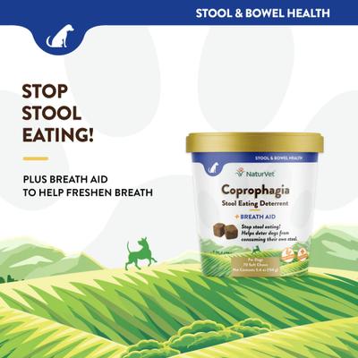 Show full view: NaturVet Coprophagia Plus Breath Aid Soft Chews Coprophagia Supplement for Dogs, 70 count slide 4 of 11