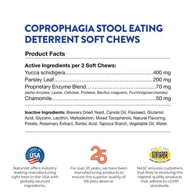 Show full view: NaturVet Coprophagia Plus Breath Aid Soft Chews Coprophagia Supplement for Dogs, 70 count slide 9 of 11