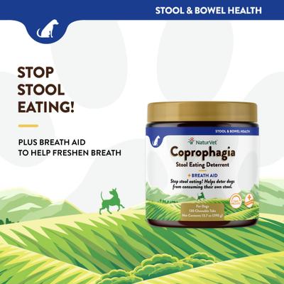 Show full view: NaturVet Stool Eating Deterrent Stool & Bowel Hickory Smoked Bacon Flavored Chewable Tablet Supplement for Dogs, 130 count slide 4 of 11